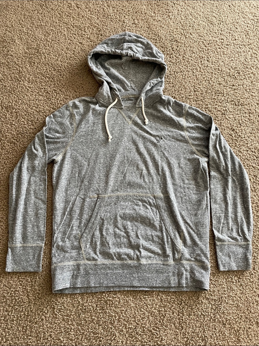 American Eagle Outfitters Heather Gray Men's Hooded Pullover